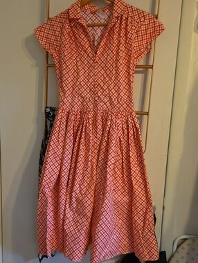 Bernie Dexter Red Plaid Kelly Shirt Dress